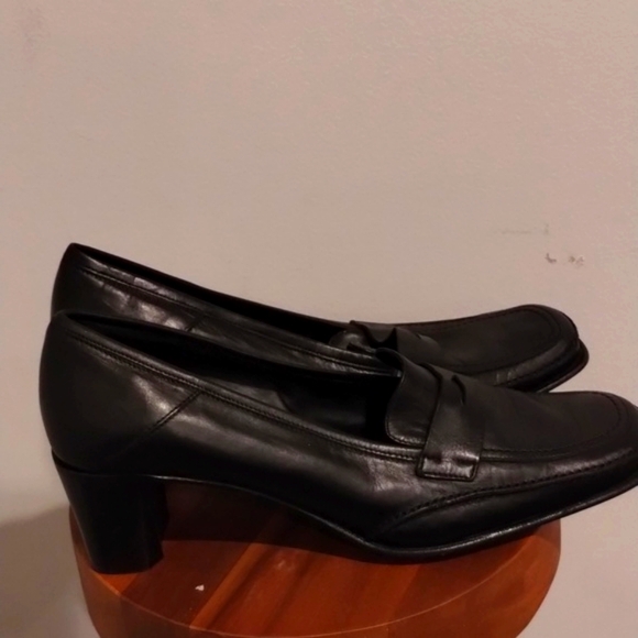 Vintage Black Loafer Heels Via Spiga Oxford Heels - Picture 4 of 16